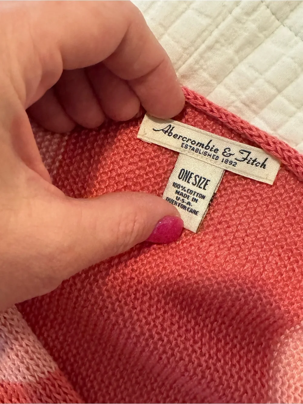 Abercrombie & Fitch Pink Striped Shawl Wrap
